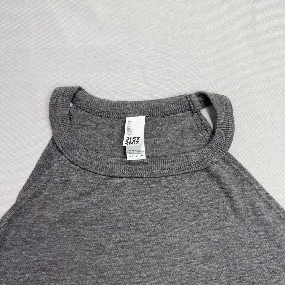 NWT District Perfect Tri‎ Rocker Tank Women Med Grey High Neck Sleeveless Qty 2